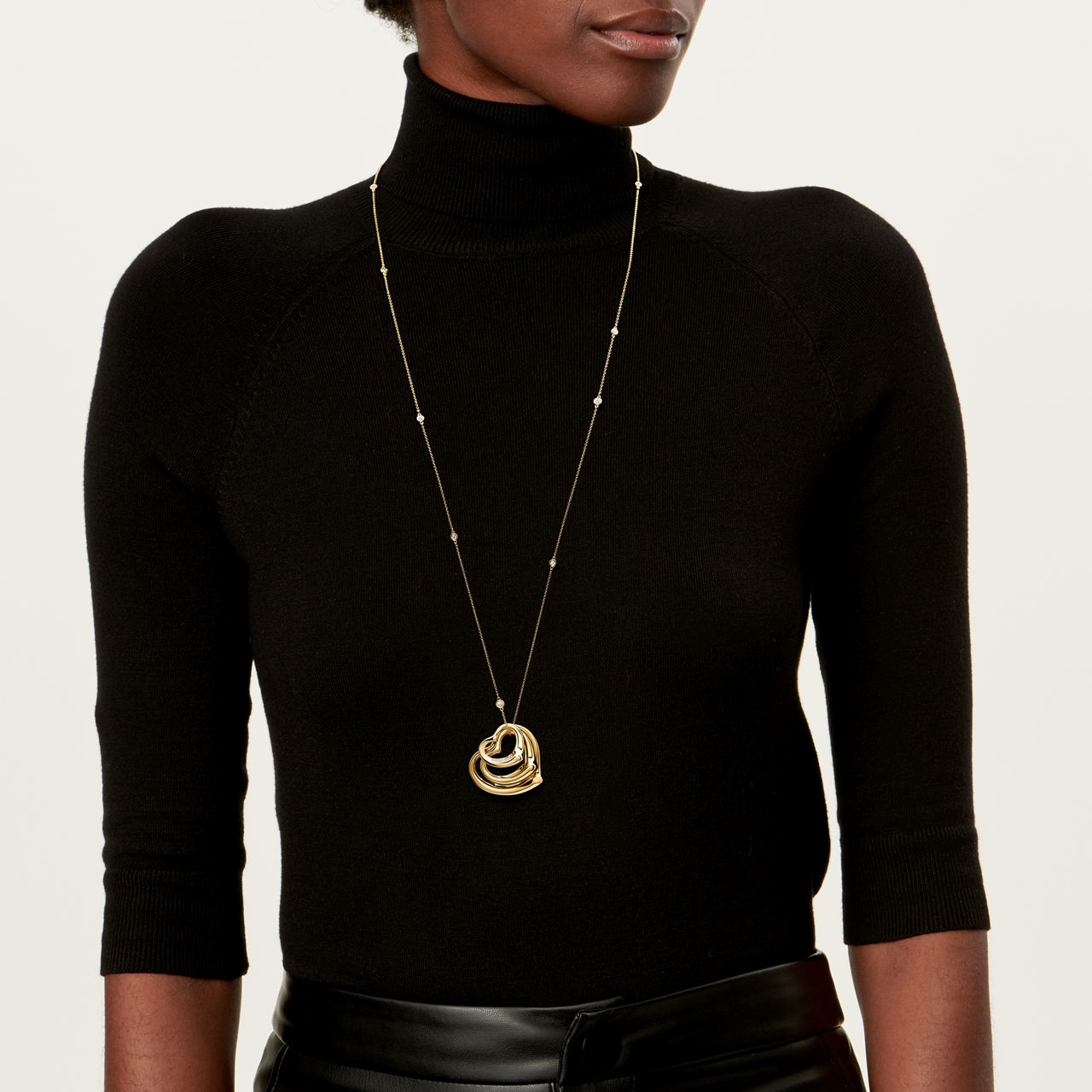 Open Heart und Diamonds by the Yard® Anhänger in Gold mit Diamanten