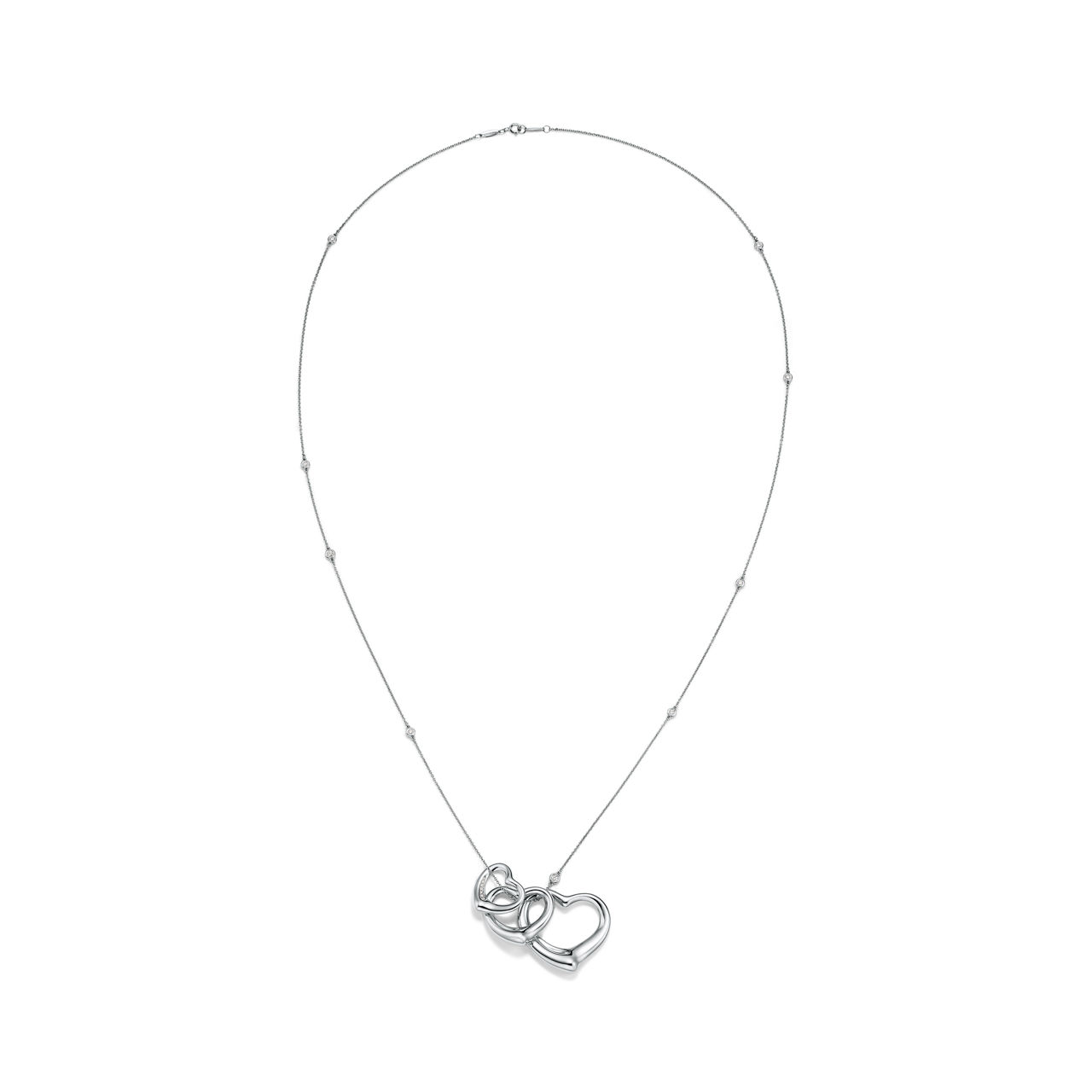 Elsa Peretti®:Open Heart und Diamonds by the Yard® Anhänger in Platin mit Diamanten Bildnummer 2