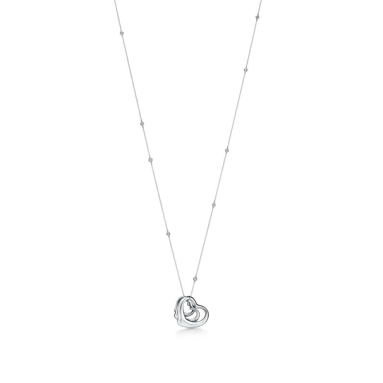 Elsa Peretti®:Open Heart und Diamonds by the Yard® Anhänger in Platin mit Diamanten Bildnummer 3