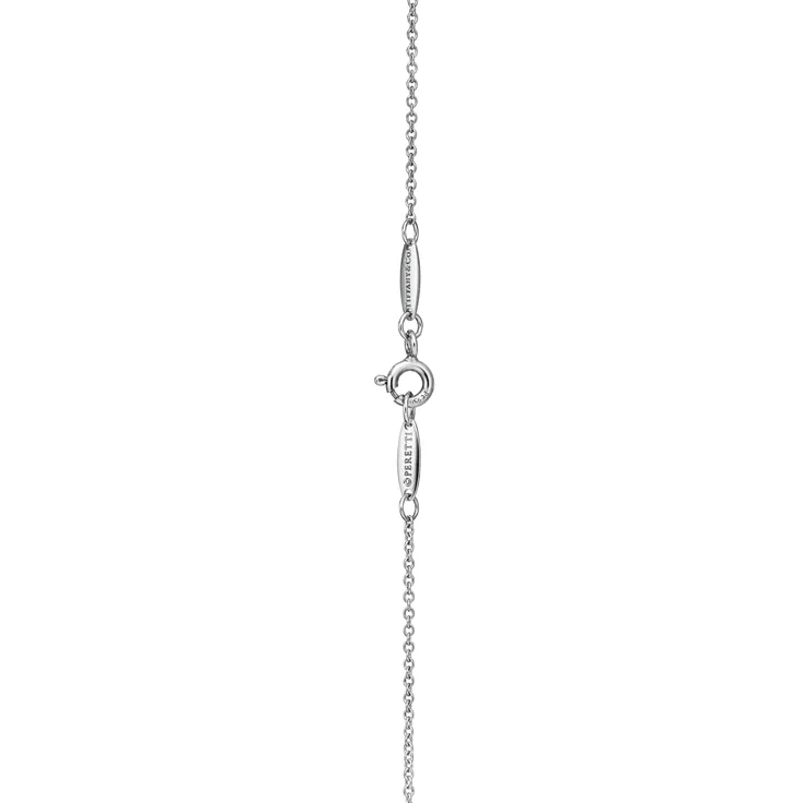 Elsa Peretti®:Open Heart and Diamonds by the Yard® Pendant in Platinum with Diamonds, 4