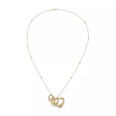 Elsa Peretti®:Open Heart and Diamonds by the Yard® Pendant in Yellow Gold, 2