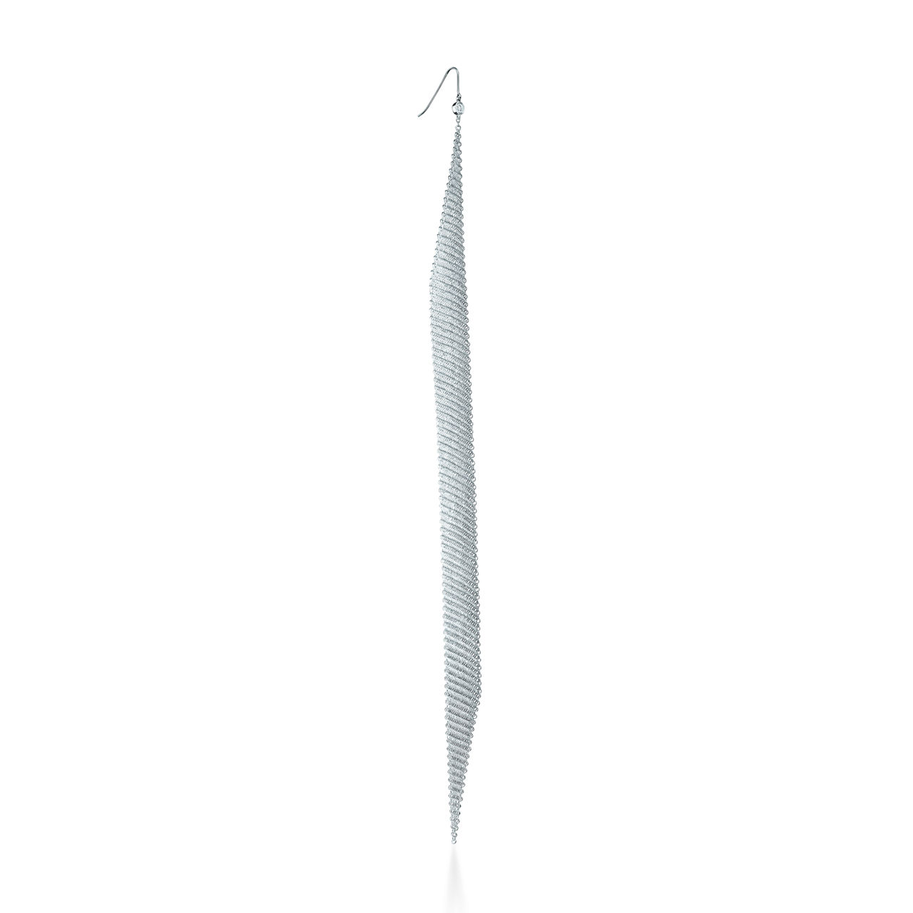 Elsa Peretti®:Mesh Earrings in Sterling Silver with Diamonds image number 2
