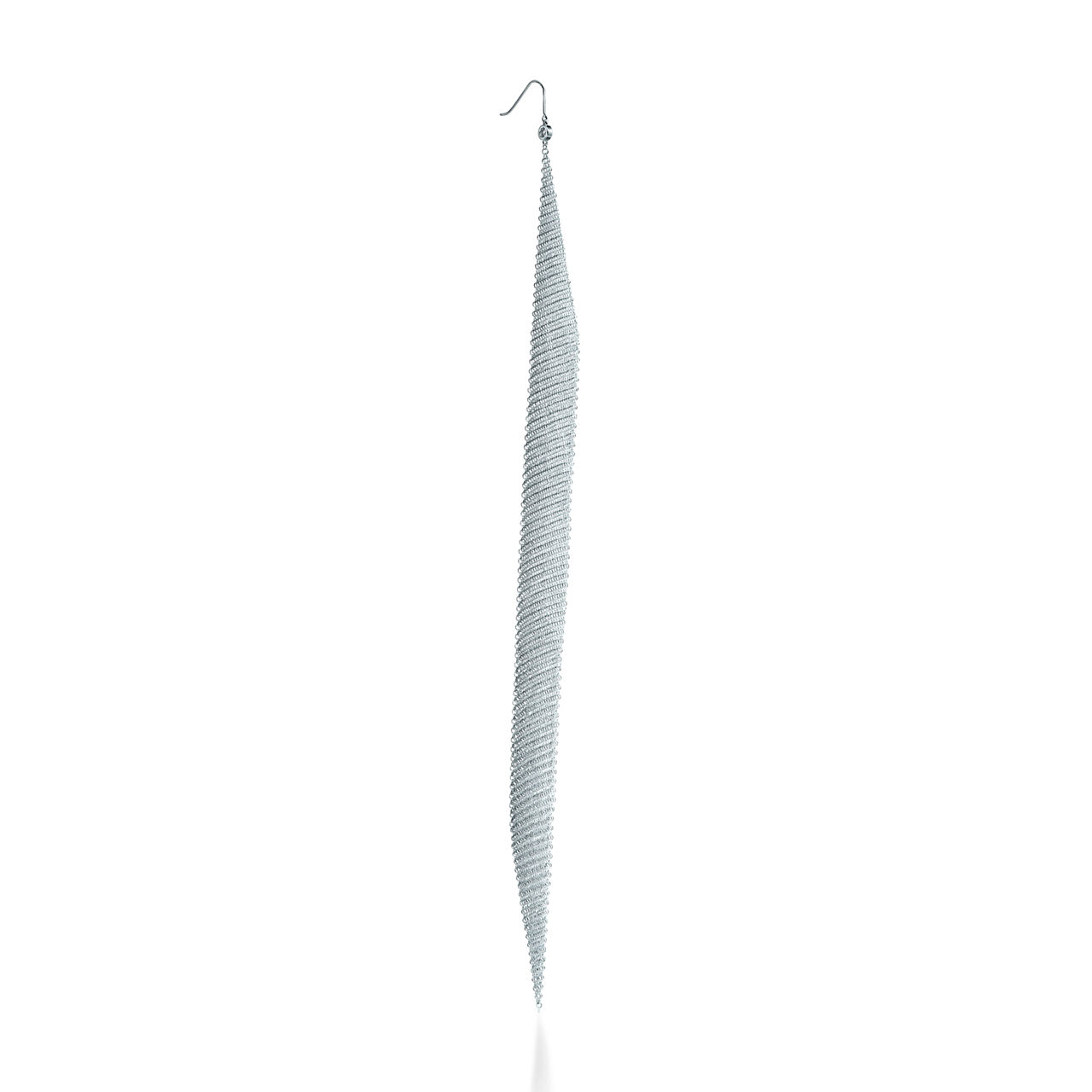 Elsa Peretti®:Mesh Earrings in Sterling Silver with Diamonds image number 3