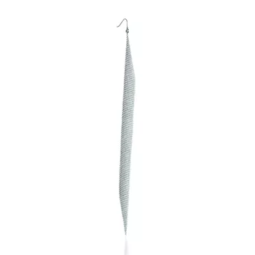 Elsa Peretti®:Mesh Earrings in Sterling Silver with Diamonds, 3