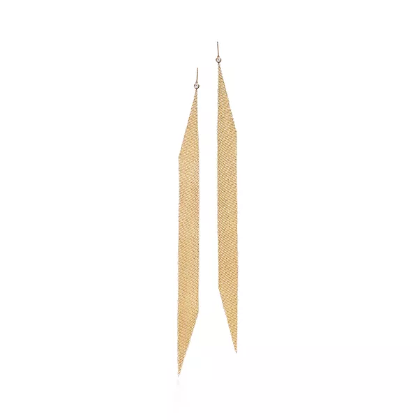 Mesh Ohrringe in Gelbgold mit Diamanten