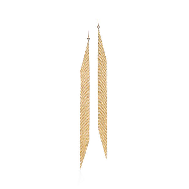 Elsa Peretti®:Mesh Earrings in Yellow Gold with Diamonds