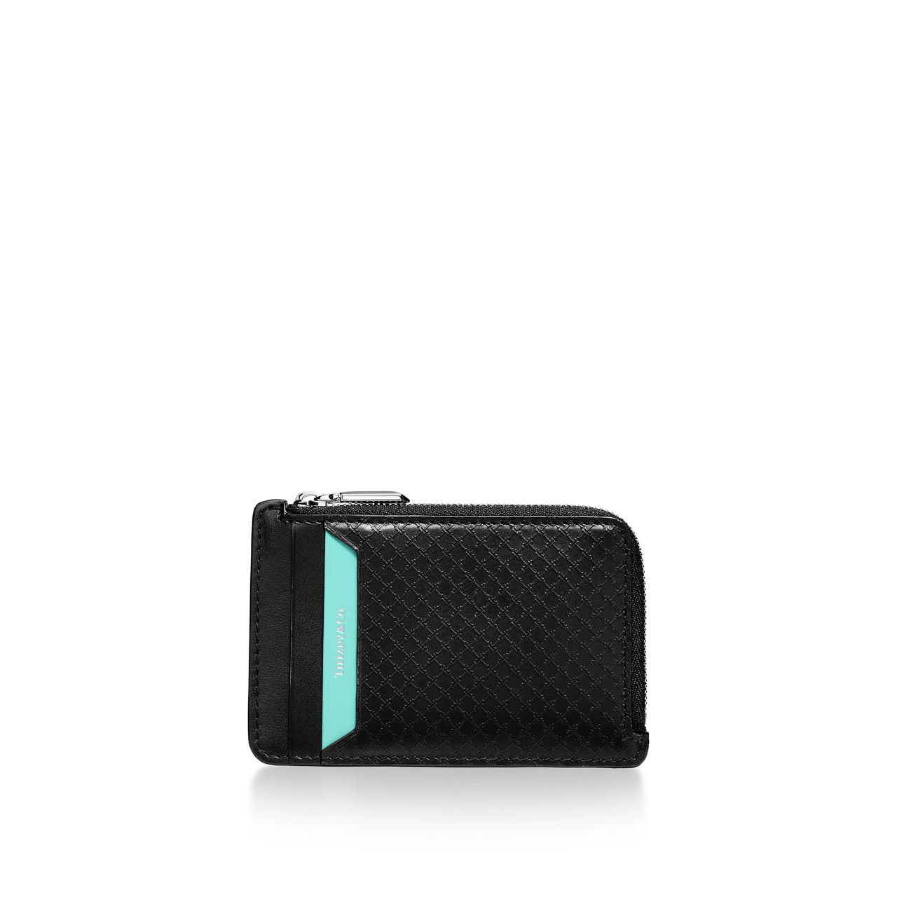 Tiffany T:Square Zip Card Holder in Black Leather image number 0