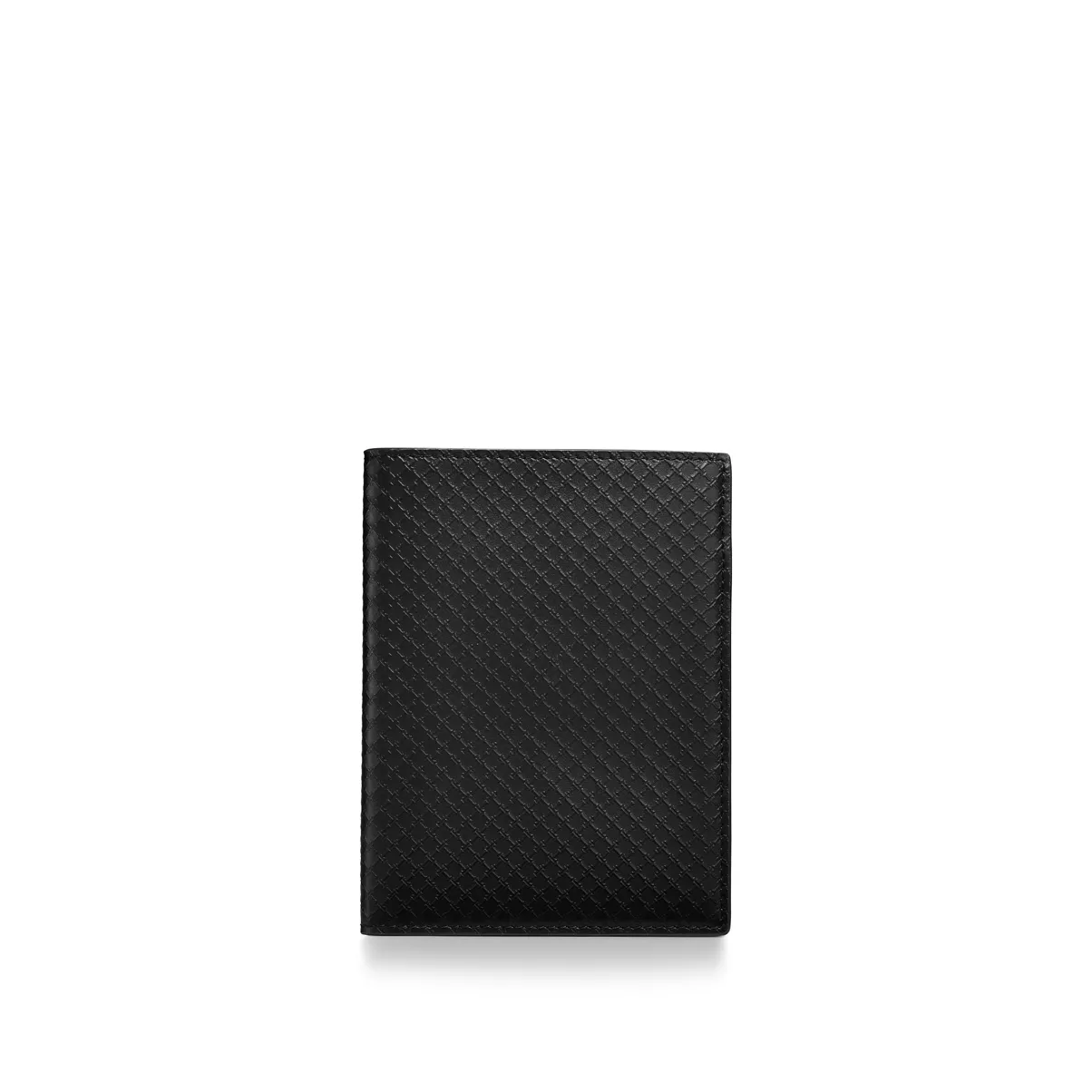Square Passport Cover in Black Leather