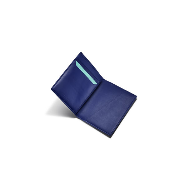 Tiffany T:Square Passport Cover in Vivid Tanzanite Blue Leather