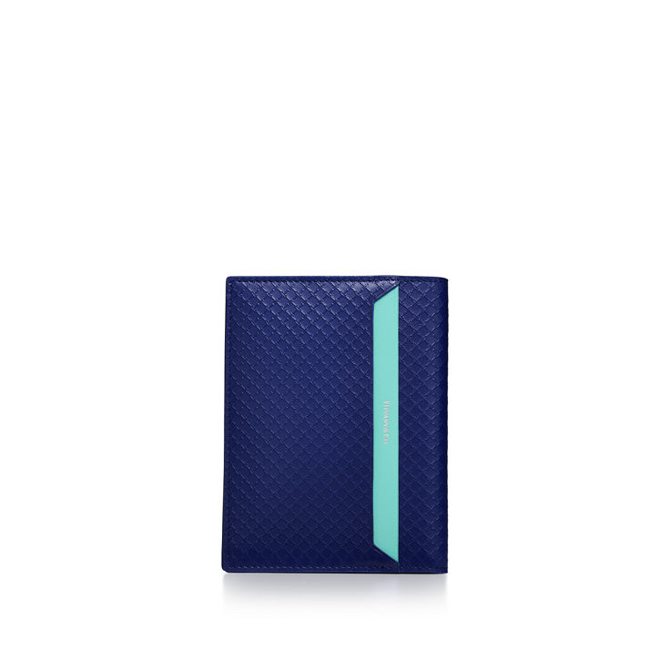 Tiffany T:Square Passport Cover in Vivid Tanzanite Blue Leather image number 2