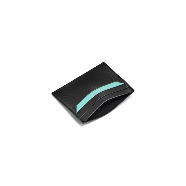 Square Card Case in Black Leather