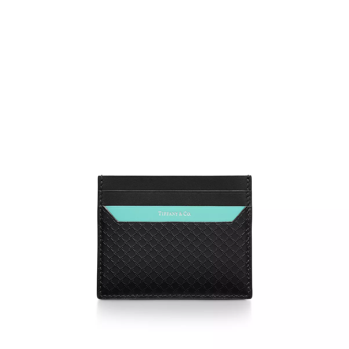 Square Card Case in Black Leather