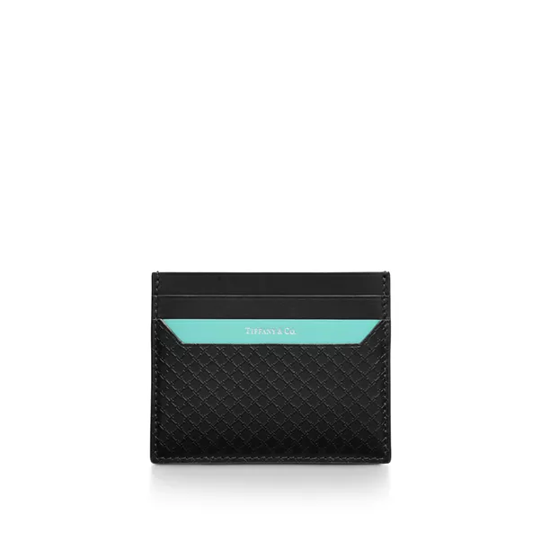 Square Card Case in Black Leather