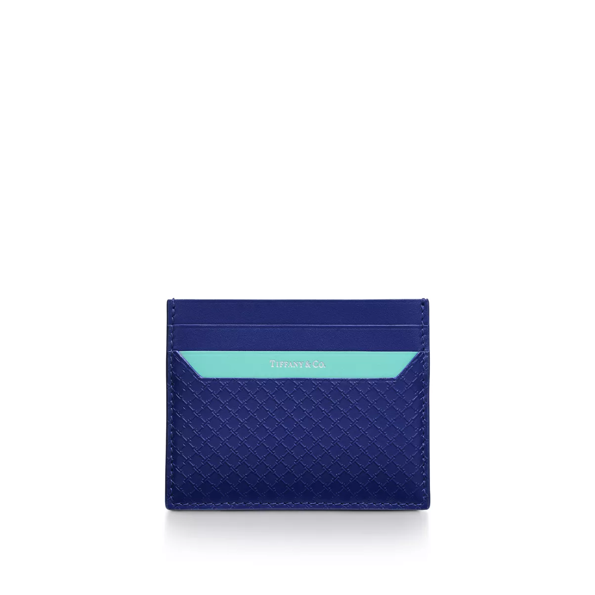Square Card Case in Vivid Tanzanite Blue Leather