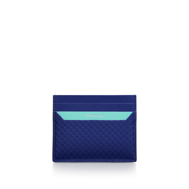 Tiffany T:Square Card Case in Vivid Tanzanite Blue Leather