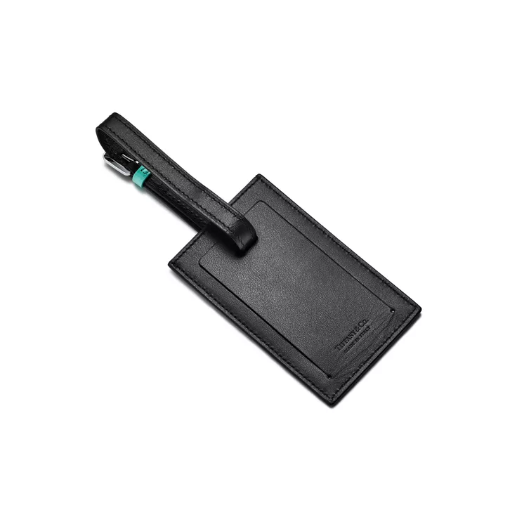 Tiffany T:Square Luggage Tag in Black Leather, 1