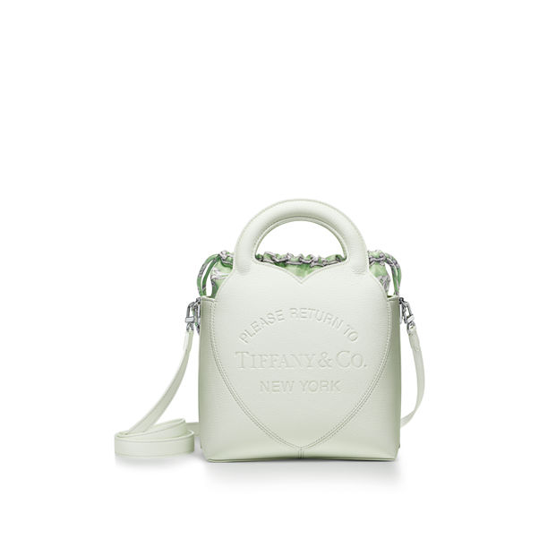 Return to Tiffany™: Mini Scarf Tote Bag in Pale Tsavorite Green Leather