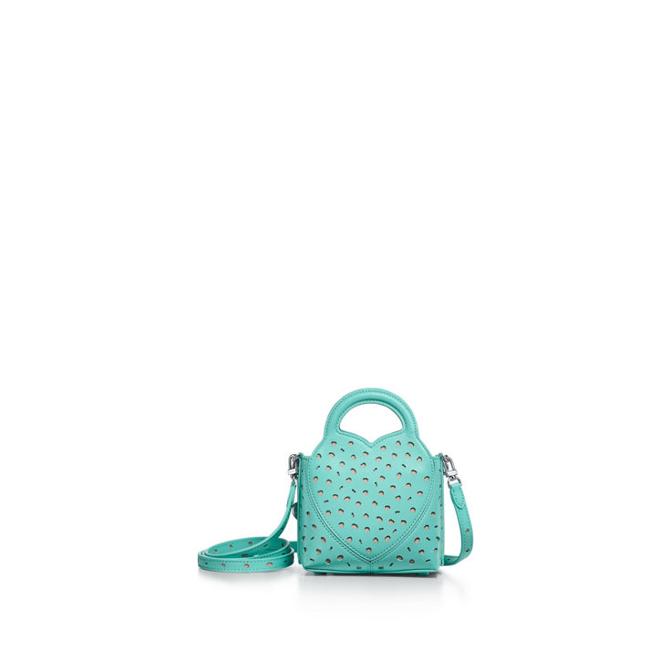 Return to Tiffany™:Perforierte Mikrotasche aus Leder in Tiffany Blue® Bildnummer 4