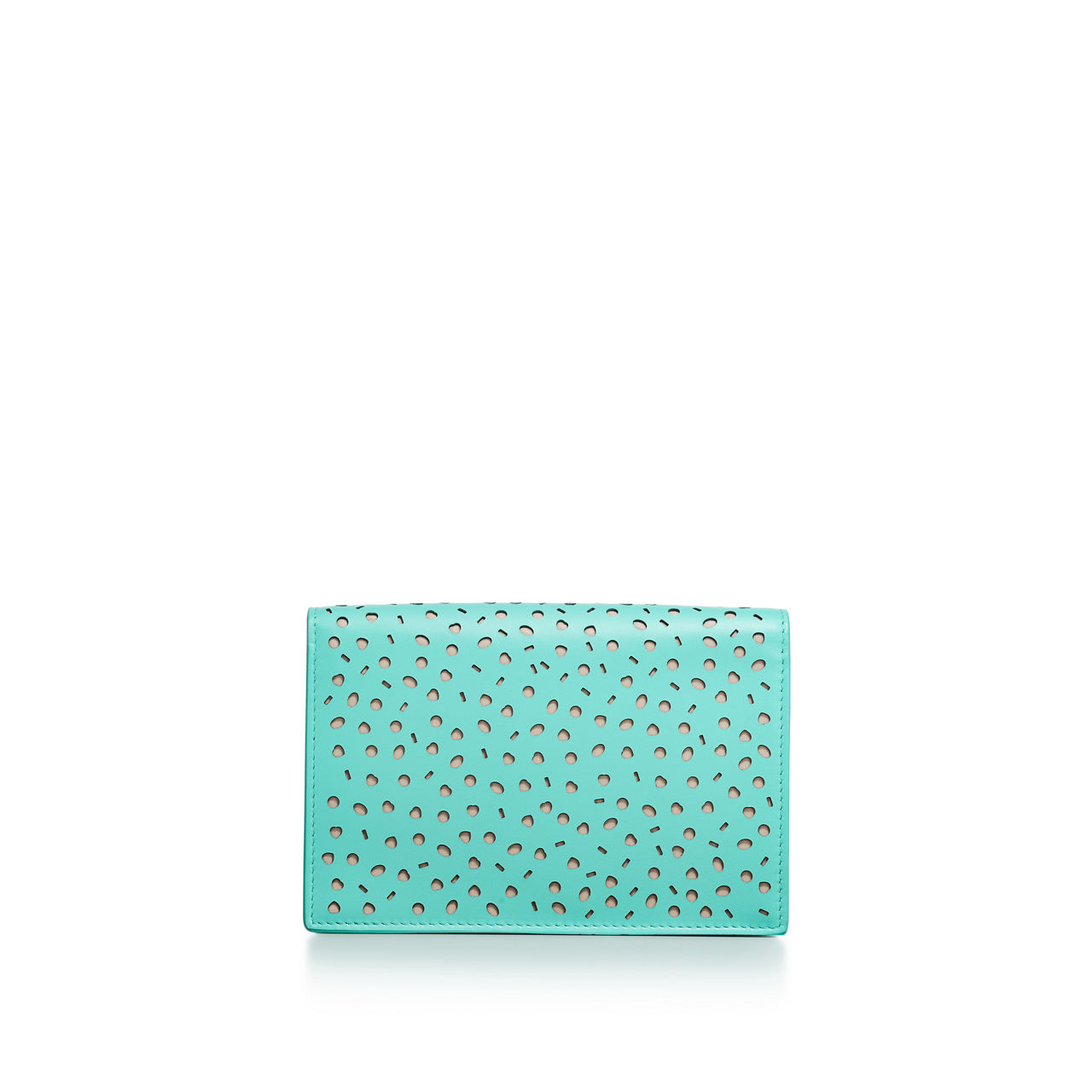 Return to Tiffany™: Perforated Crossbody Wallet in Tiffany Blue® Leather image number 3