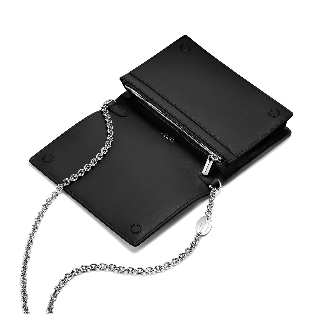 Crossbody-Tasche aus schwarzem Leder