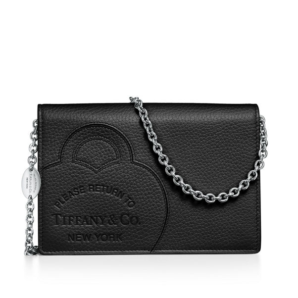 Return to Tiffany™:Crossbody-Tasche aus schwarzem Leder