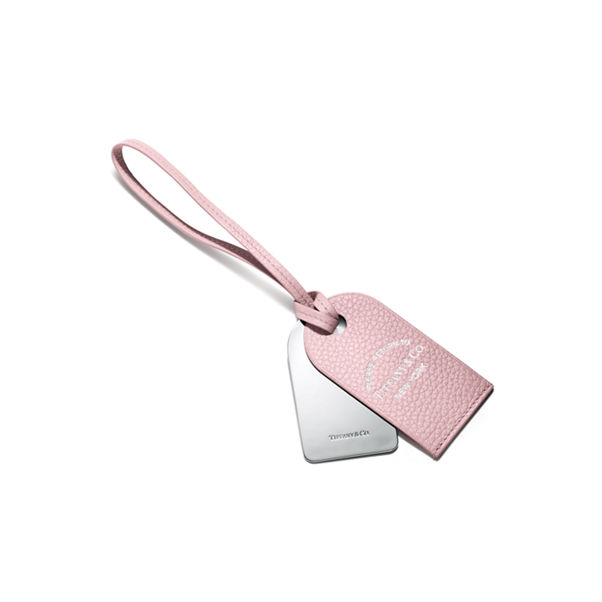 Return to Tiffany™:Luggage Tag in Crystal Pink Leather