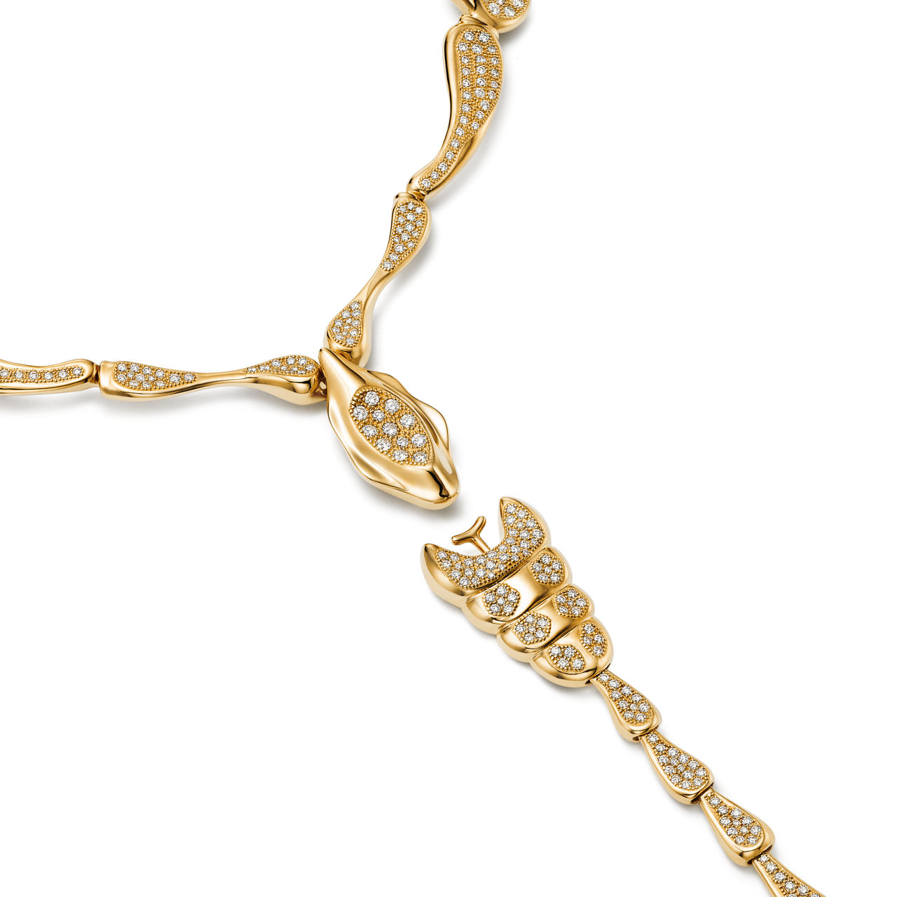 Elsa Peretti®:Scorpion Necklace in Yellow Gold with Pavé Diamonds image number 2