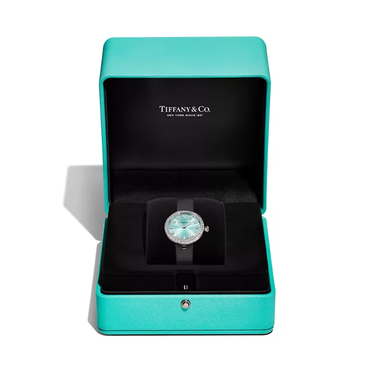 Tiffany Eternity:28 mm Round Watch in White Gold with Diamonds, 5