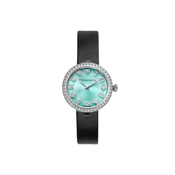 Tiffany Eternity:28 mm Round Watch in White Gold with Diamonds