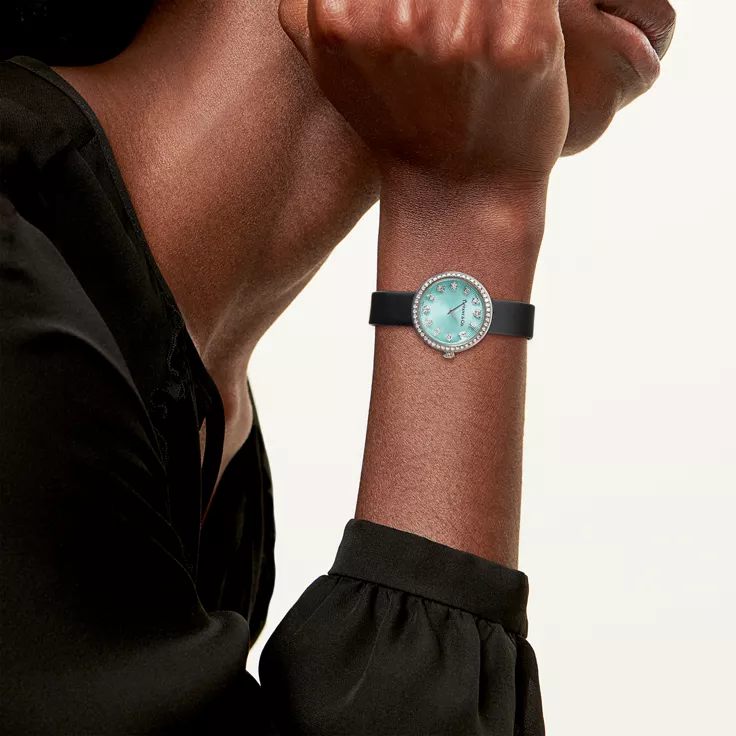 Tiffany Eternity:28 mm Round Watch in White Gold with Diamonds, 1