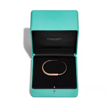 Tiffany Lock:Narrow Bangle in Rose and White Gold, 7