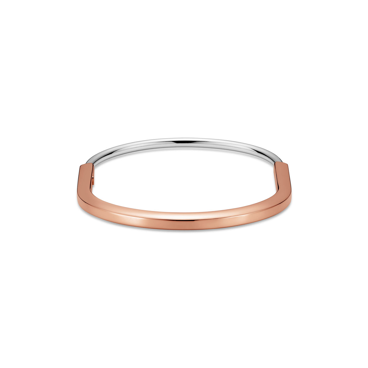 Tiffany Lock:Narrow Bangle in Rose and White Gold image number 7