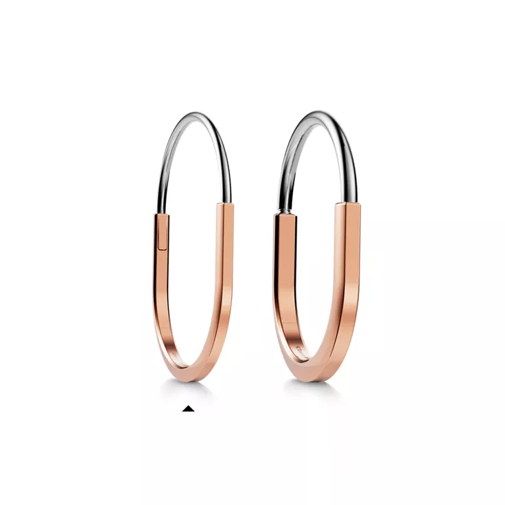 Tiffany Lock:Narrow Bangle in Rose and White Gold, 8