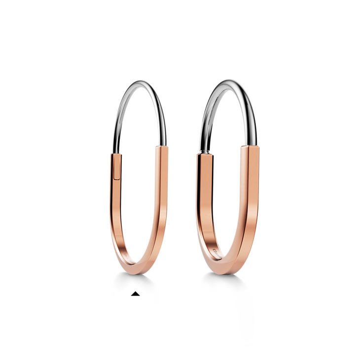 Tiffany Lock:Brazalete estrecho de oro rosa y blanco imagen número 8
