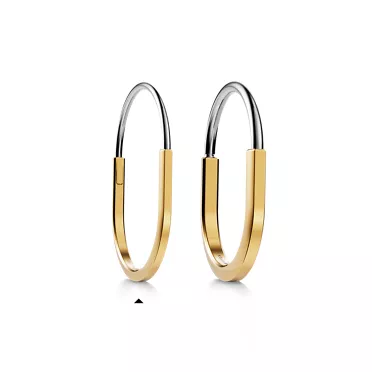 Tiffany Lock:Narrow Bangle in Yellow and White Gold, 7