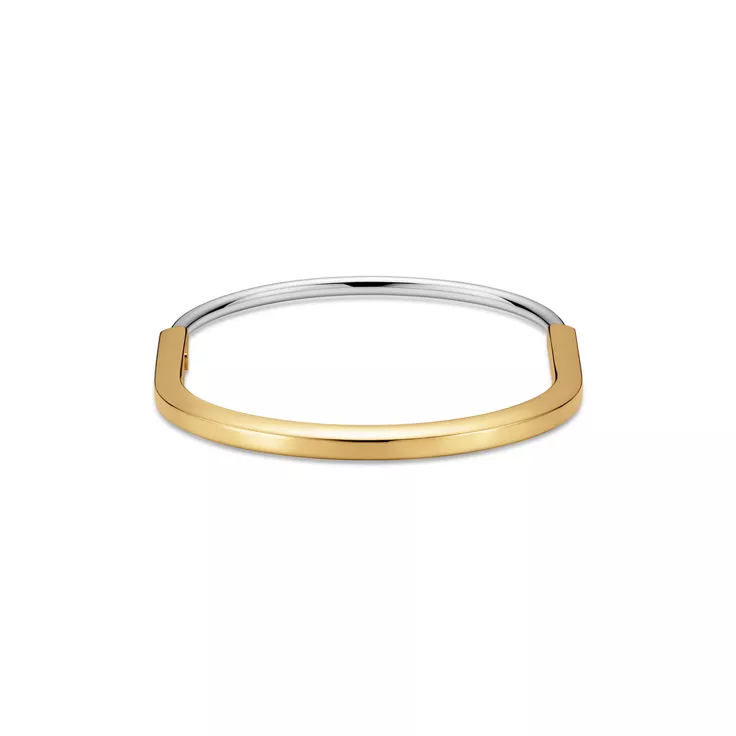 Tiffany Lock:Narrow Bangle in Yellow and White Gold, 5