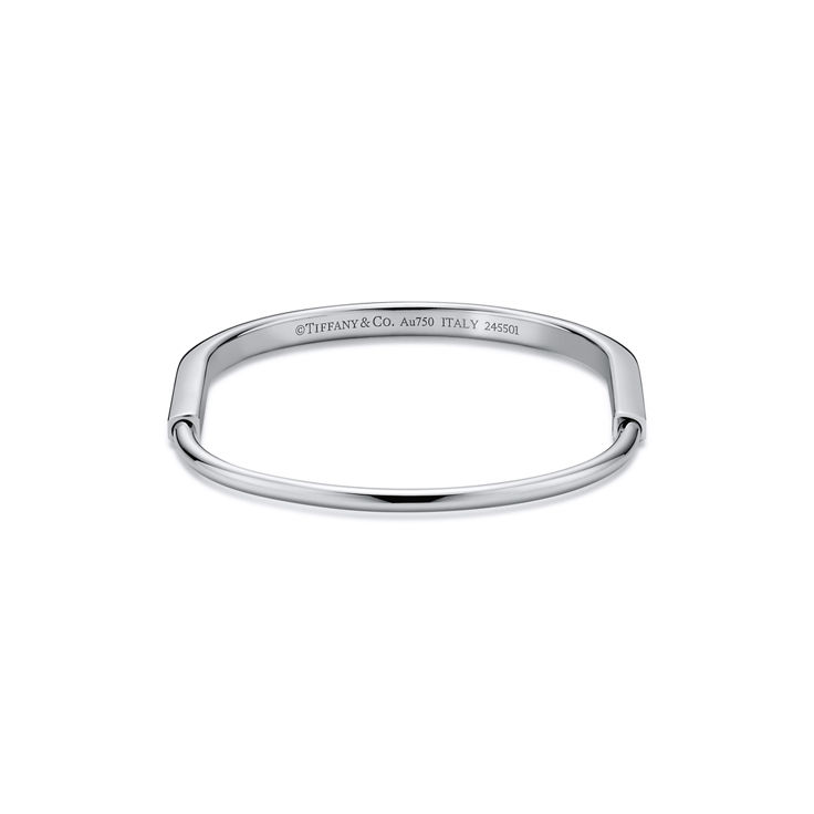 Tiffany Lock:Narrow Bangle in White Gold image number 4