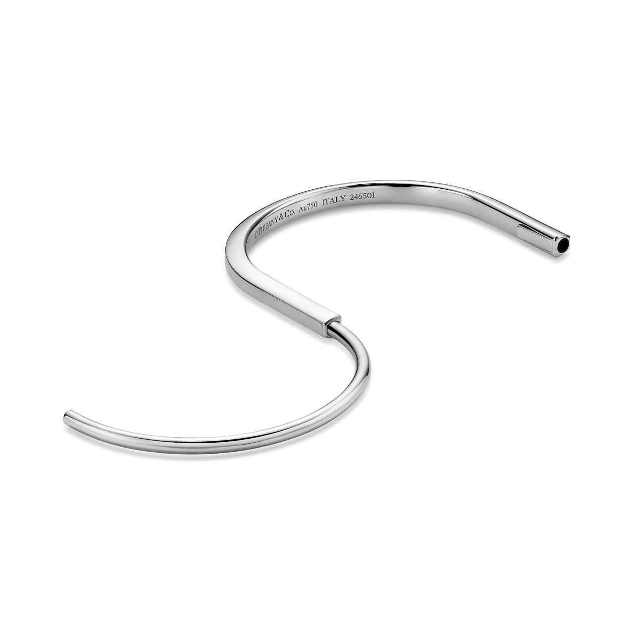 Tiffany Lock:Narrow Bangle in White Gold image number 7