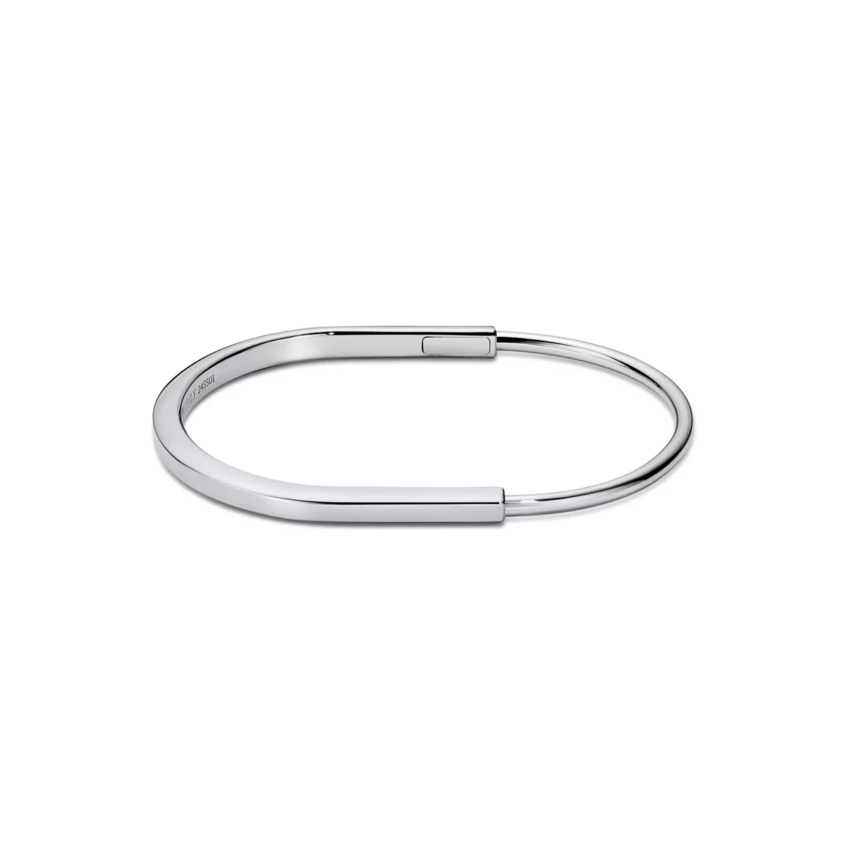 Narrow Bangle in White Gold