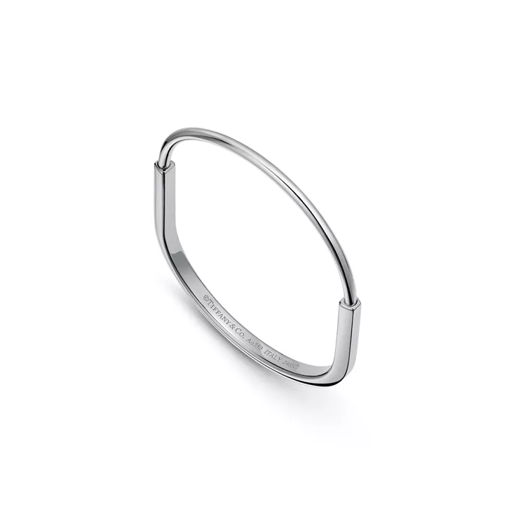 Tiffany Lock:Narrow Bangle in White Gold, 5