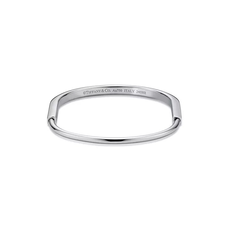Tiffany Lock:Narrow Bangle in White Gold, 4