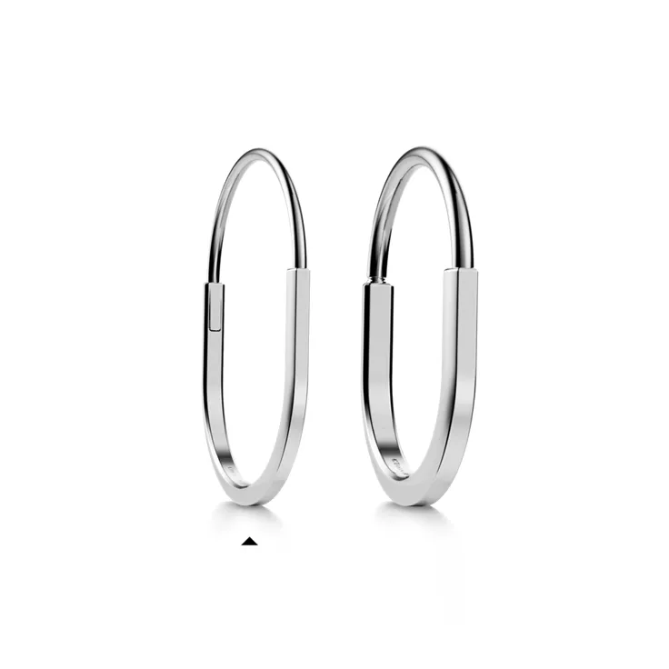 Tiffany Lock:Narrow Bangle in White Gold, 8