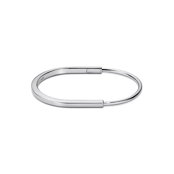 Narrow Bangle in White Gold