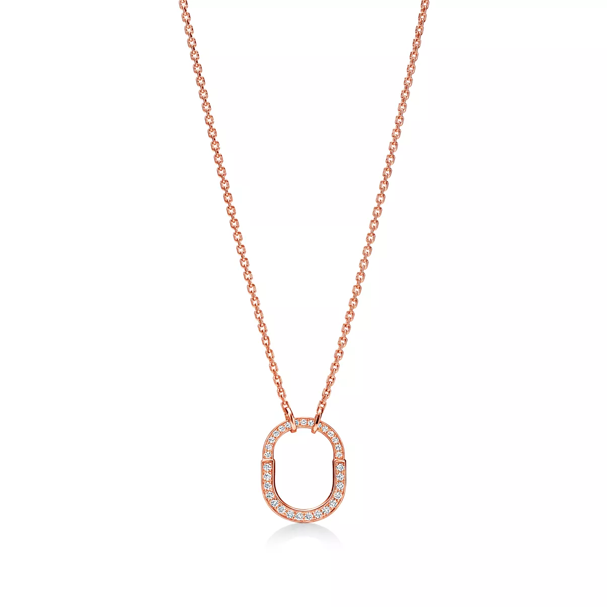 Small Lock Pendant in Rose Gold with Pav&eacute; Diamonds