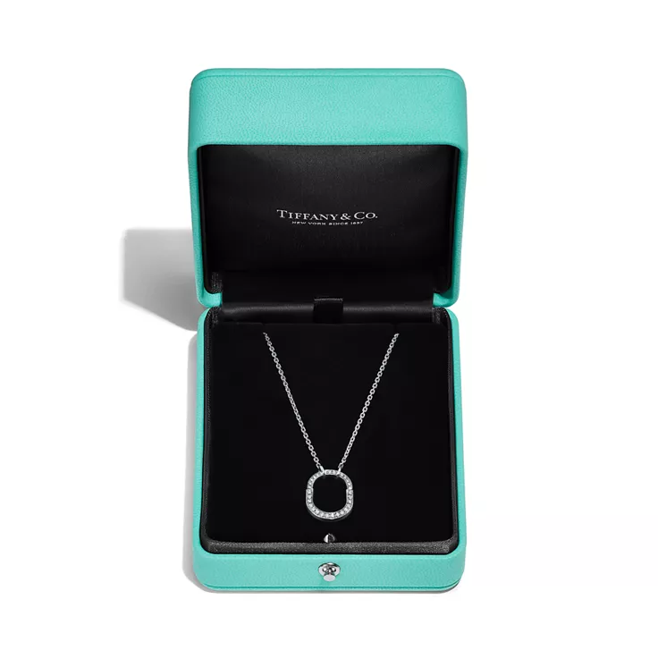 Tiffany Lock:Kleiner Lock Anhänger in Weißgold mit Pavé-Diamanten, 5