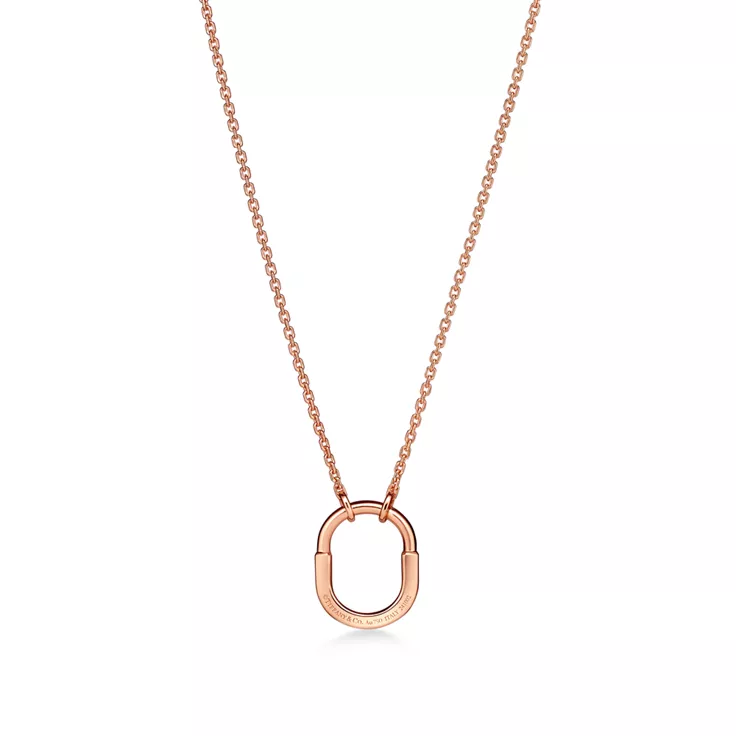 Tiffany Lock:Small Pendant in Rose Gold with Diamonds, 5