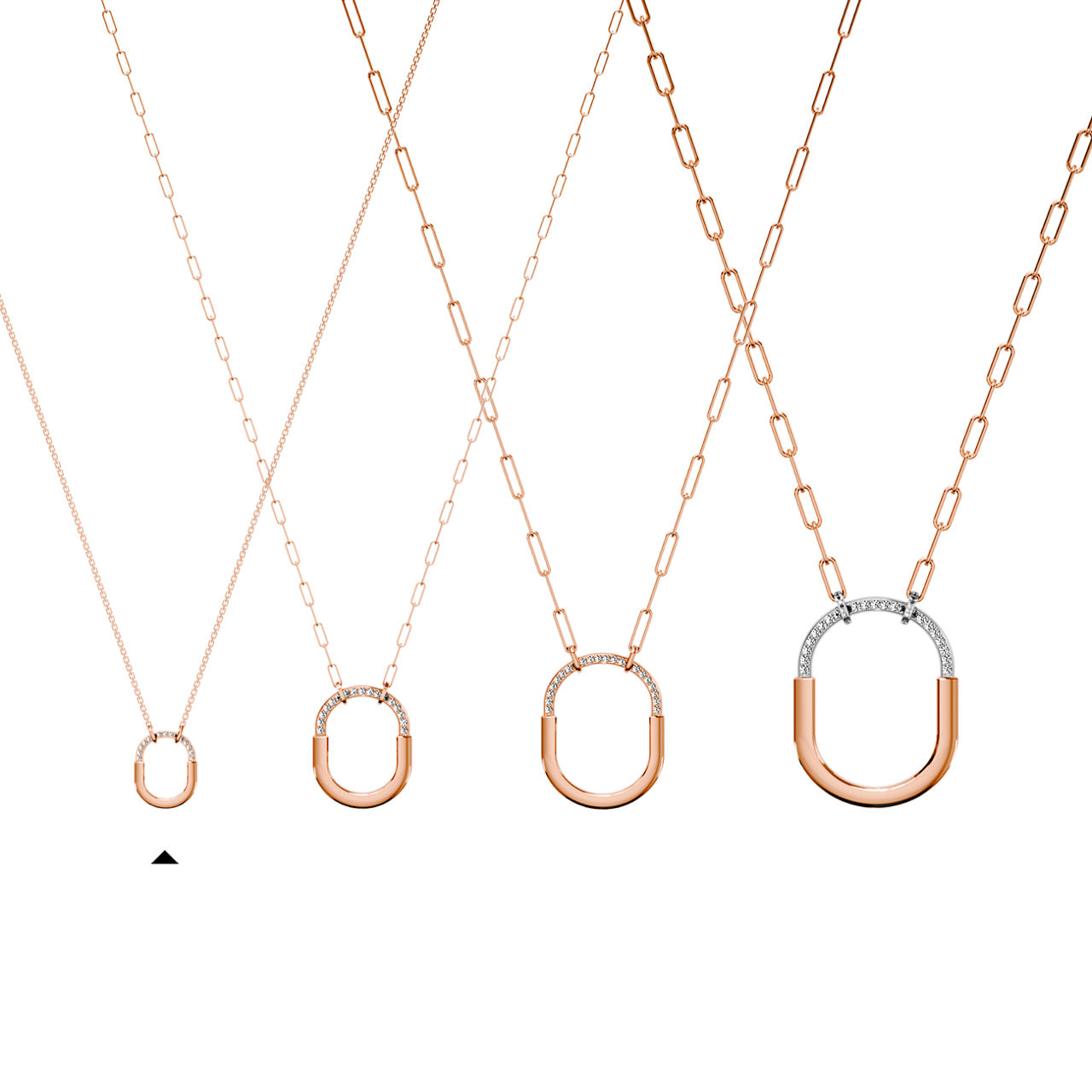 Tiffany Lock:Small Pendant in Rose Gold with Diamonds image number 7