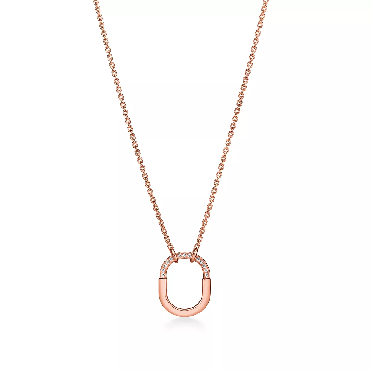 Small Pendant in Rose Gold with Diamonds