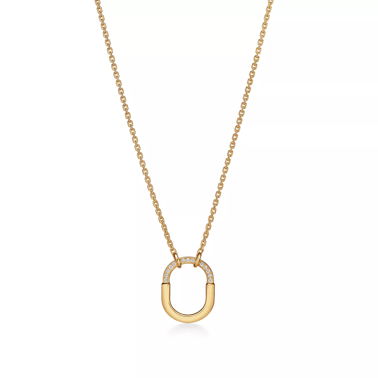 Small Pendant in Yellow Gold with Diamonds