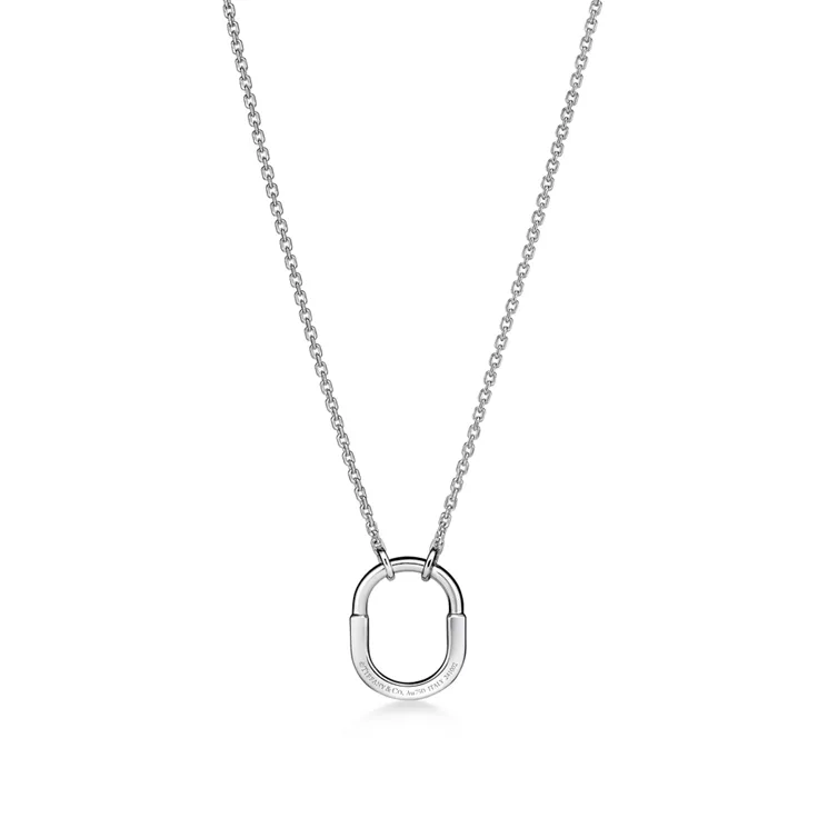 Tiffany Lock:Small Pendant in White Gold with Diamonds, 4